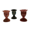 Handcrafted Floral Wooden Candle Stand Set of 3 – Decorative Vintage Tea Light Holders for Home Décor