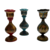 Luxury Handcrafted Wooden Candle Stand Set of 3 – Traditional Artistic Decorative Candle Holders for Home & Festive Décor