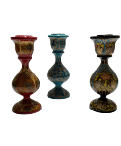 Luxury Handcrafted Wooden Candle Stand Set of 3 – Traditional Artistic Decorative Candle Holders for Home & Festive Décor