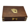 Handcrafted Wooden Playing Card Box with Brass Lock – Premium Vintage Poker Card Storage Case
