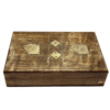Luxury Handcrafted Wooden Playing Card Box with Brass Inlay – Premium Poker Card Storage Case & Game Organizer