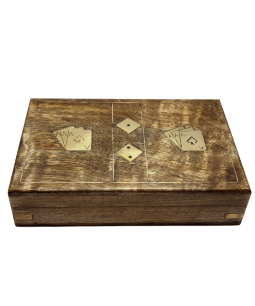 Luxury Handcrafted Wooden Playing Card Box with Brass Inlay – Premium Poker Card Storage Case & Game Organizer Luxury Handcrafted Wooden Playing Card Box with Brass Inlay – Premium Poker Card Storage Case & Game Organizer