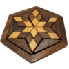 Handcrafted Haldu Wooden Star Puzzle Game – 5.5 x 5.5 Inch Geometric Brain Teaser & Educational Wooden Puzzle