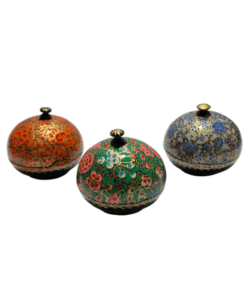 Handcrafted Floral Powder Box Set of 3 – Decorative Wooden Jewelry & Cosmetic Storage Boxes with Lid